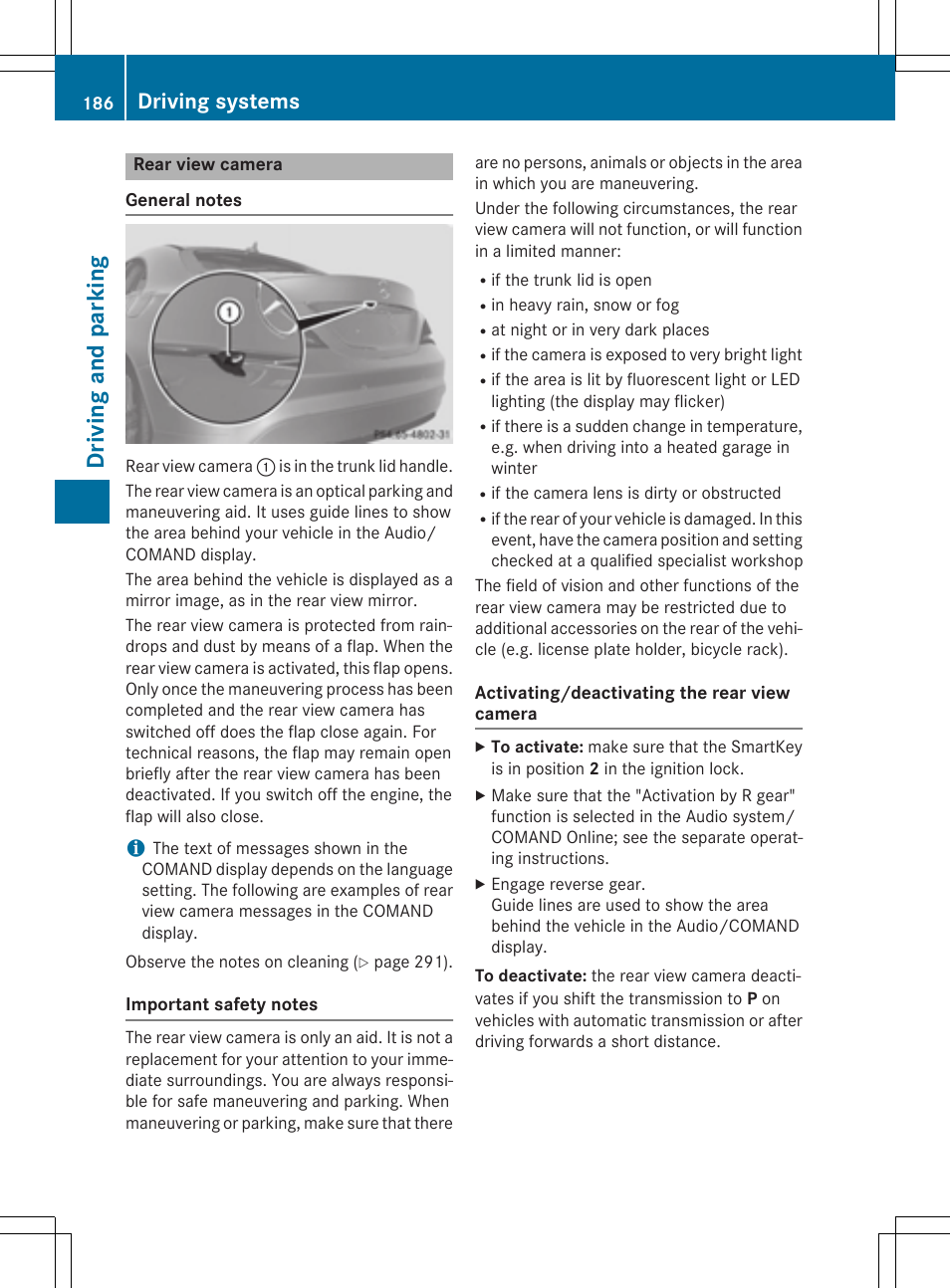 Dri vi ng and parkin g, Driving systems | Mercedes-Benz CLA-Class 2014 Owners Manual User Manual | Page 188 / 358