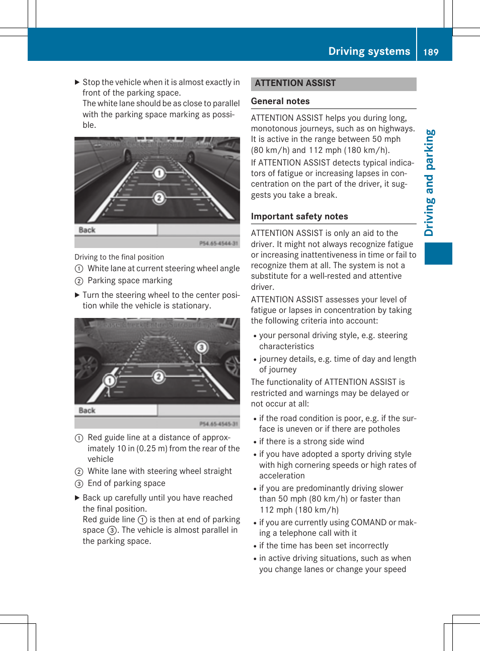 Dr ivi ng an d parki ng, Driving systems | Mercedes-Benz CLA-Class 2014 Owners Manual User Manual | Page 191 / 358