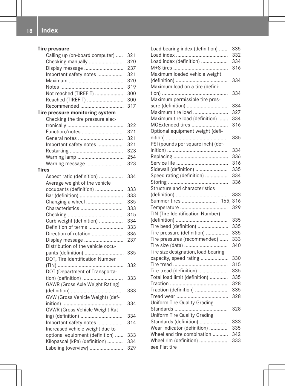 Index | Mercedes-Benz CLA-Class 2014 Owners Manual User Manual | Page 20 / 358