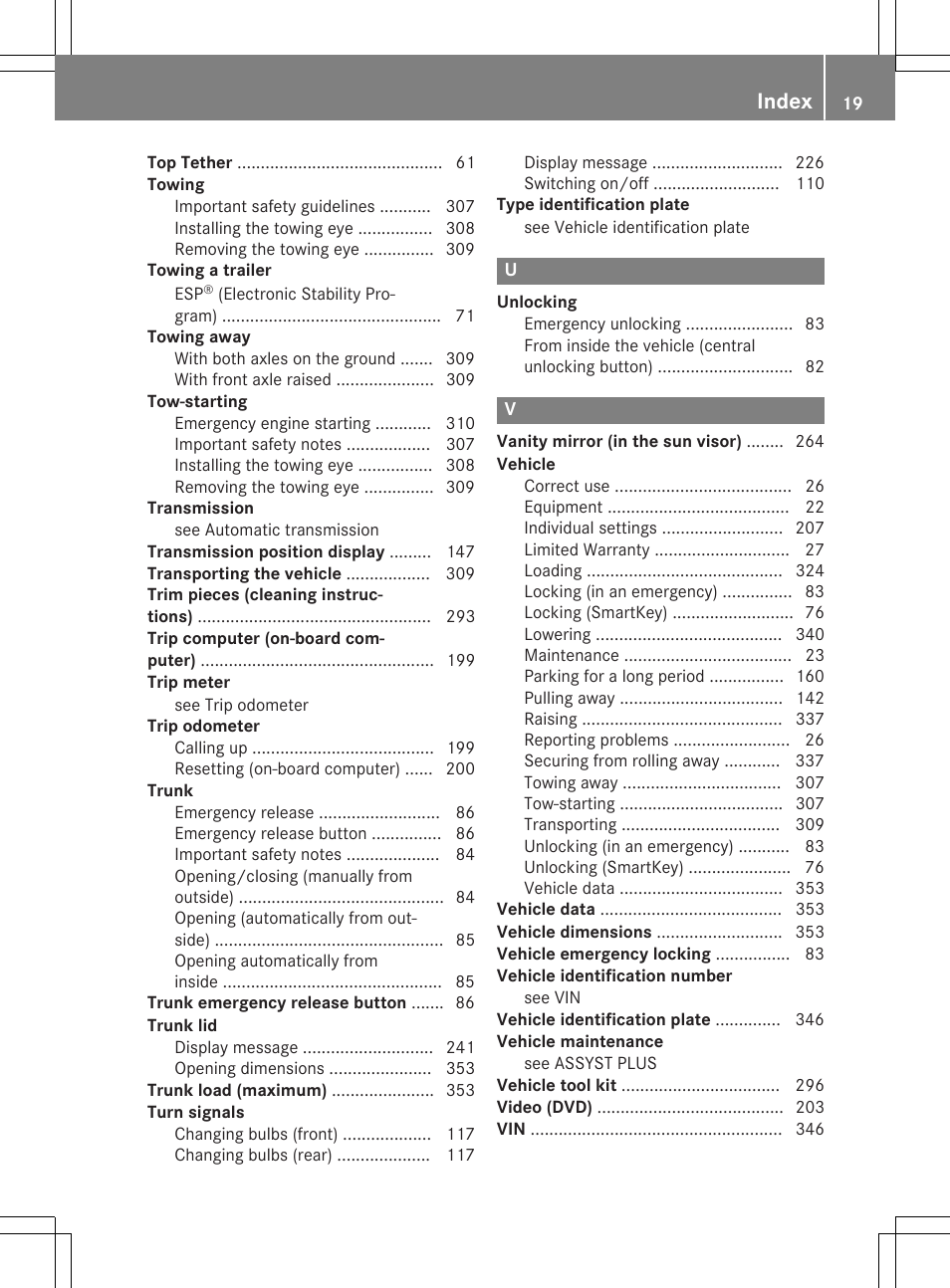 Index | Mercedes-Benz CLA-Class 2014 Owners Manual User Manual | Page 21 / 358