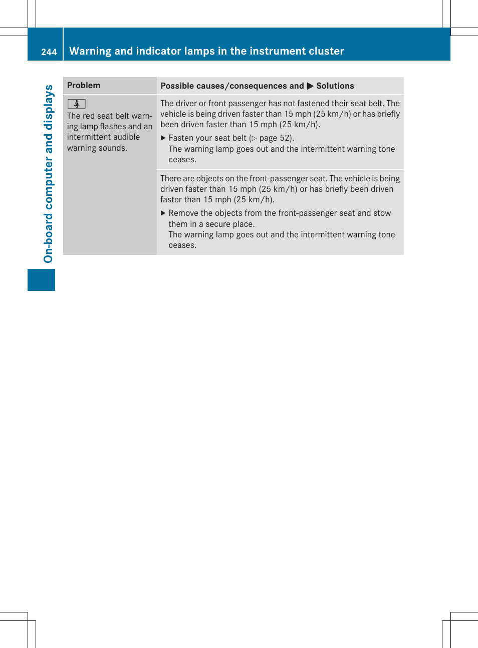 On-board computer and displays | Mercedes-Benz CLA-Class 2014 Owners Manual User Manual | Page 246 / 358