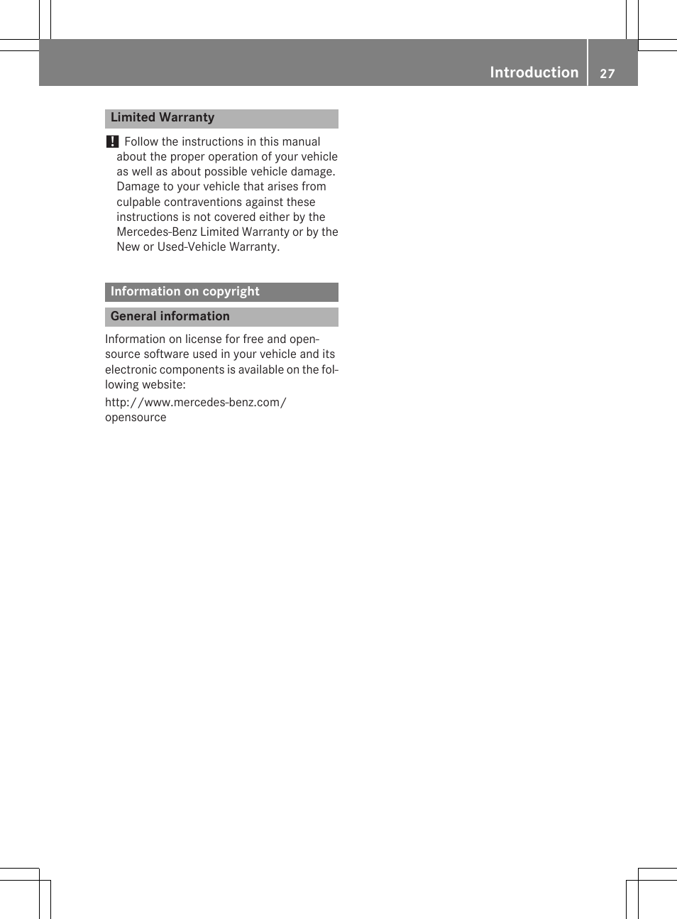 Introduction | Mercedes-Benz CLA-Class 2014 Owners Manual User Manual | Page 29 / 358