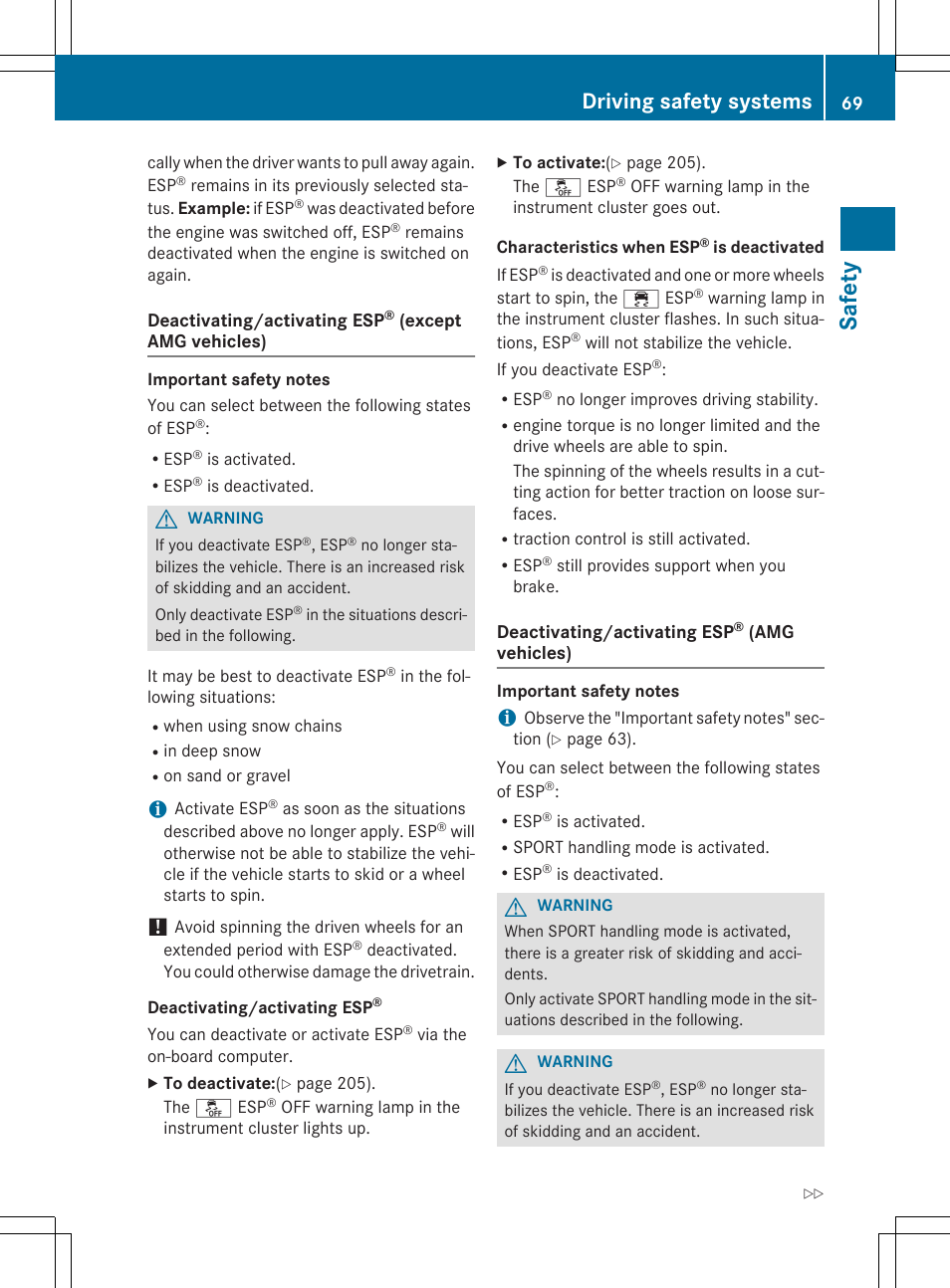 Safe ty, Driving safety systems | Mercedes-Benz CLA-Class 2014 Owners Manual User Manual | Page 71 / 358