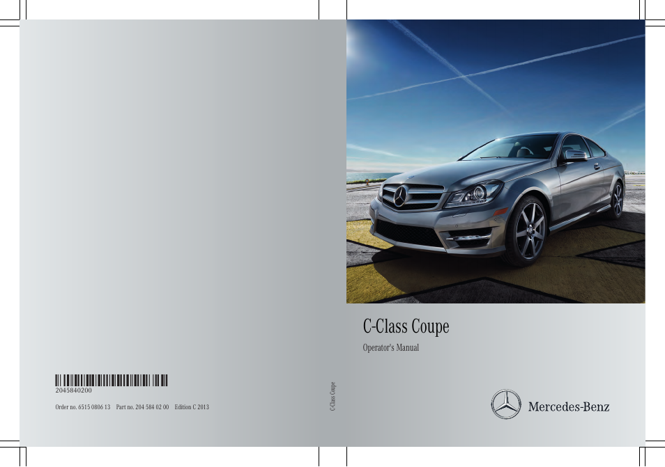 Mercedes-Benz C-Coupe 2013 Owners Manual User Manual | 350 pages