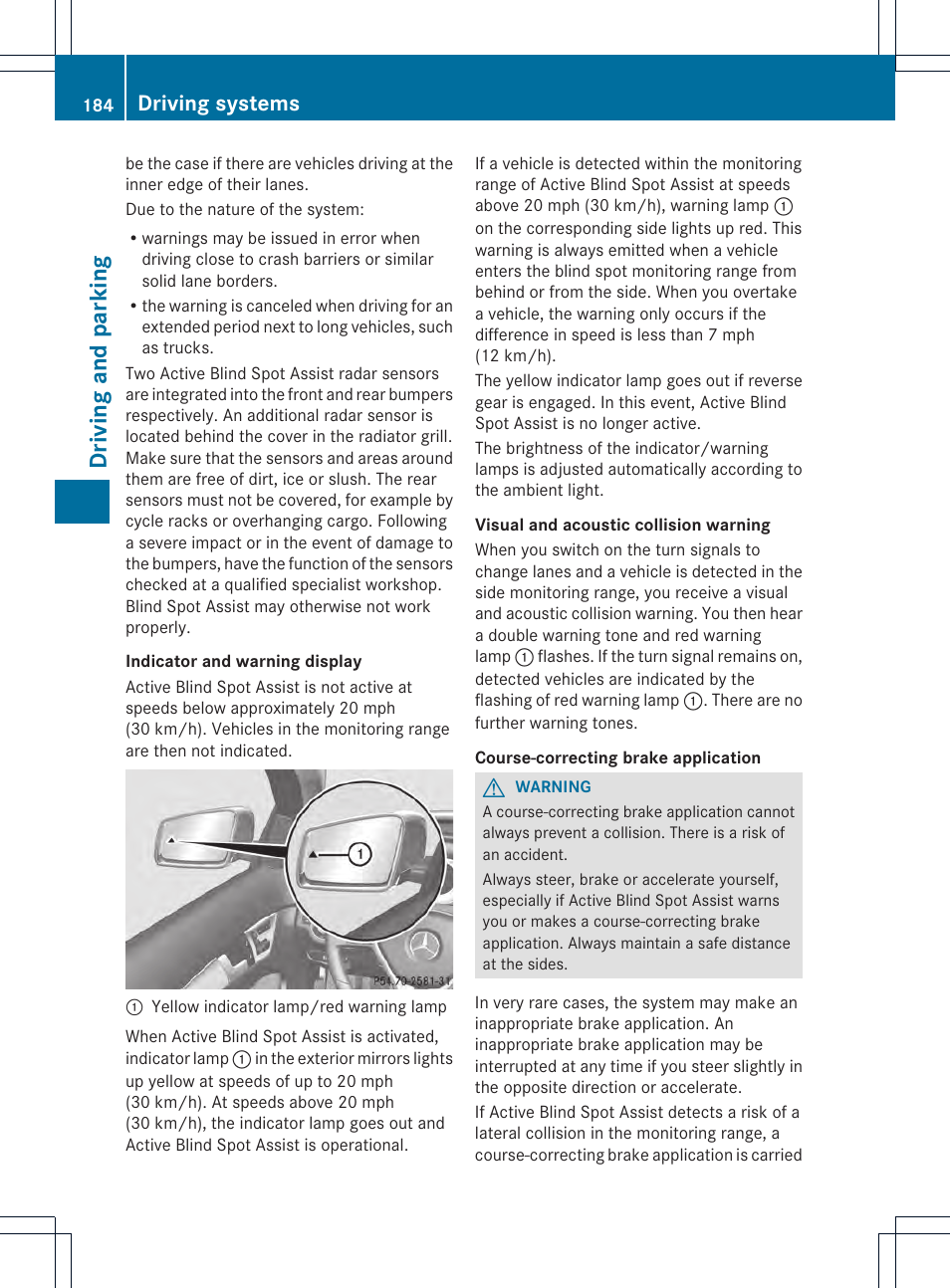 Driving and parking, Driving systems | Mercedes-Benz C-Coupe 2013 Owners Manual User Manual | Page 186 / 350