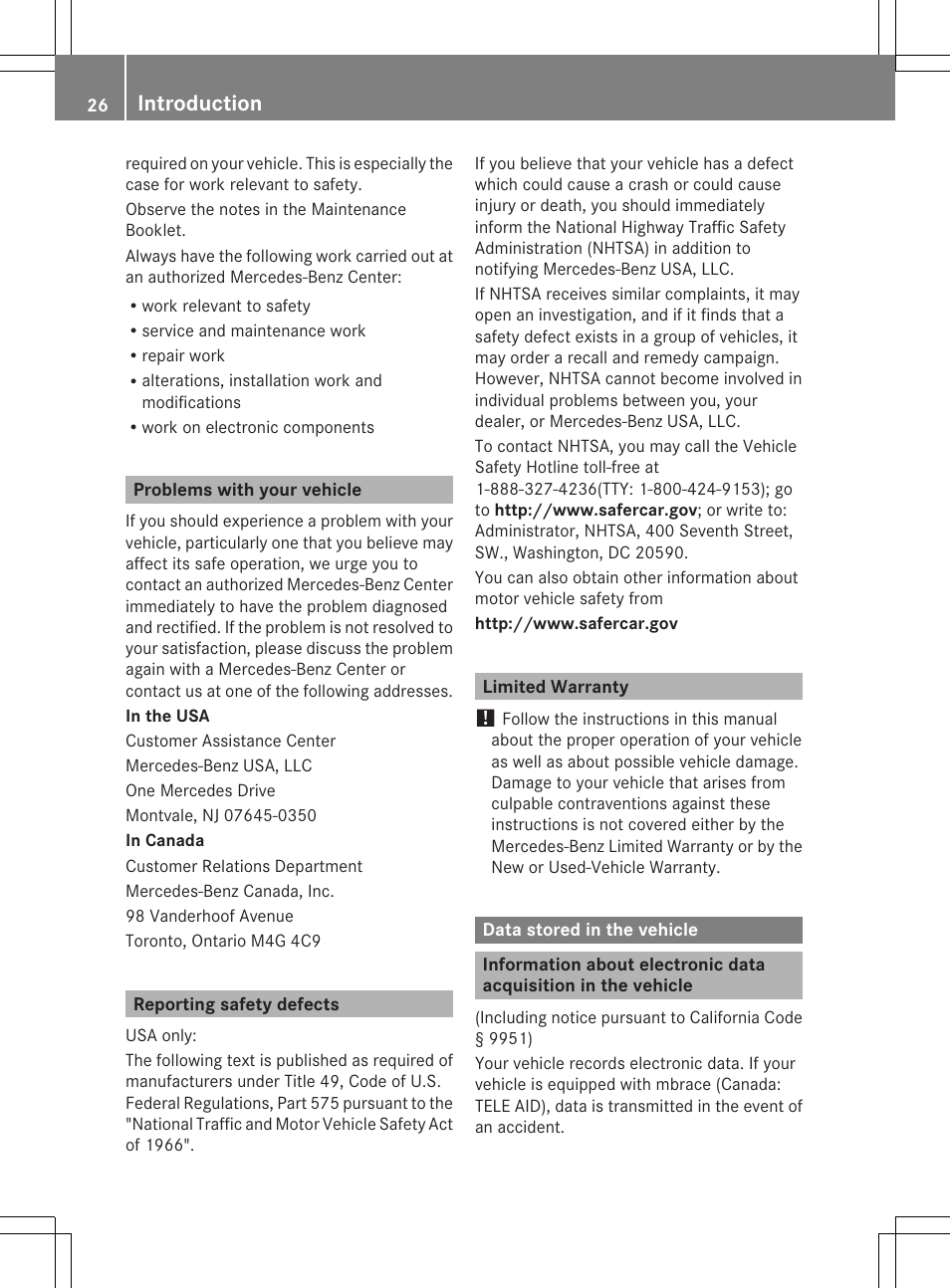 Introduction | Mercedes-Benz C-Coupe 2013 Owners Manual User Manual | Page 28 / 350