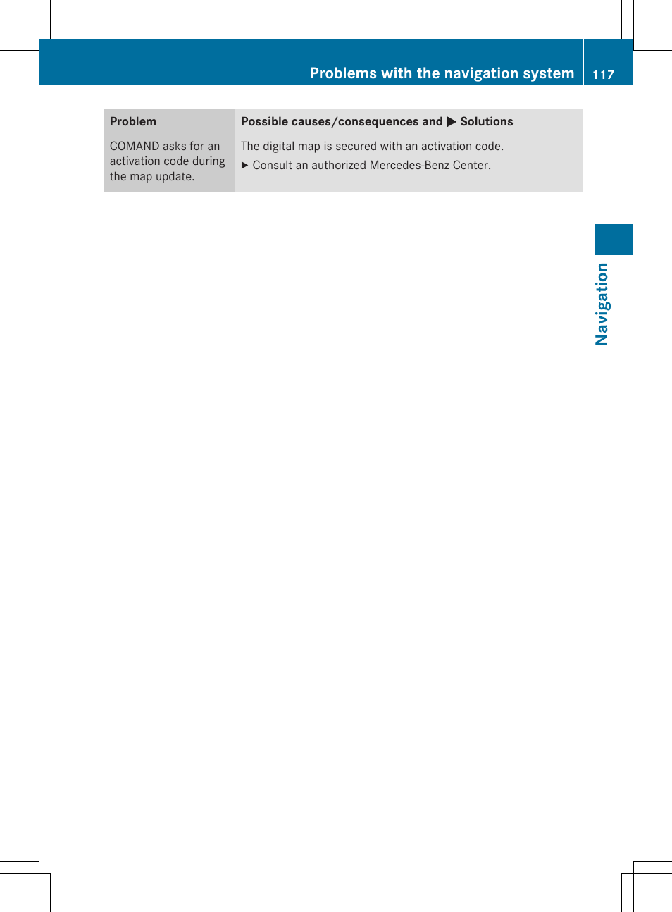 Navigation, Problems with the navigation system | Mercedes-Benz SLS-Class 2013 COMAND Manual User Manual | Page 119 / 274
