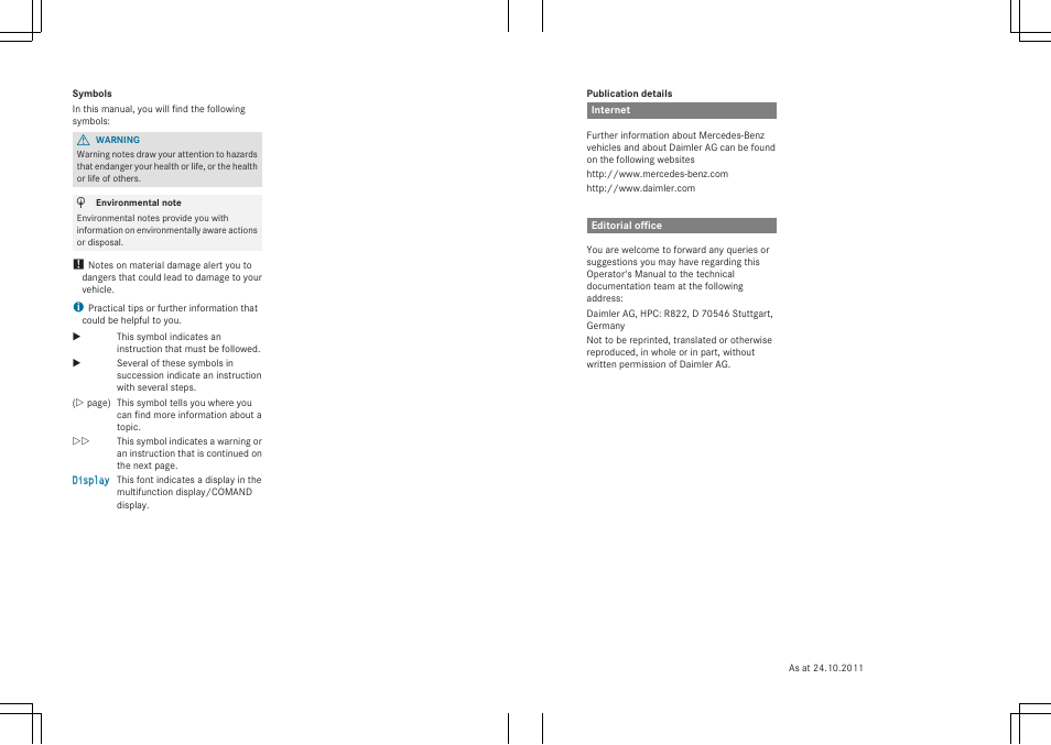 Mercedes-Benz SLS-Class 2013 COMAND Manual User Manual | Page 2 / 274