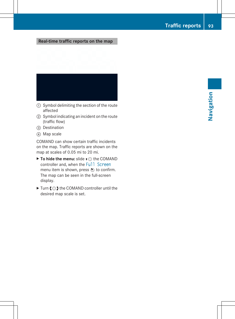 Navig atio n, Traffic reports | Mercedes-Benz SLS-Class 2013 COMAND Manual User Manual | Page 95 / 274
