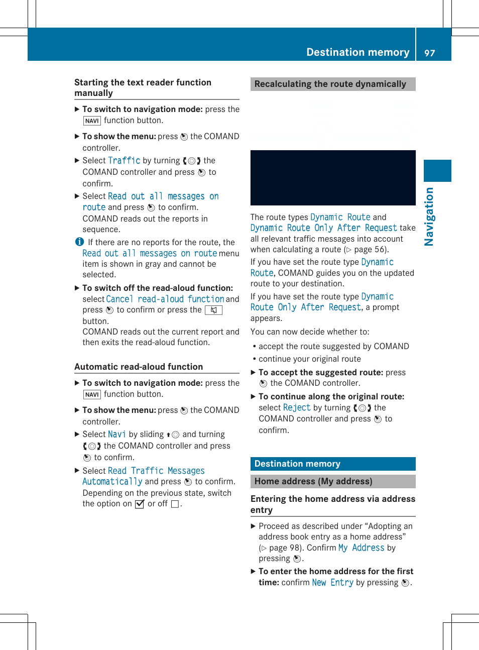 Navigation | Mercedes-Benz SLS-Class 2013 COMAND Manual User Manual | Page 99 / 274