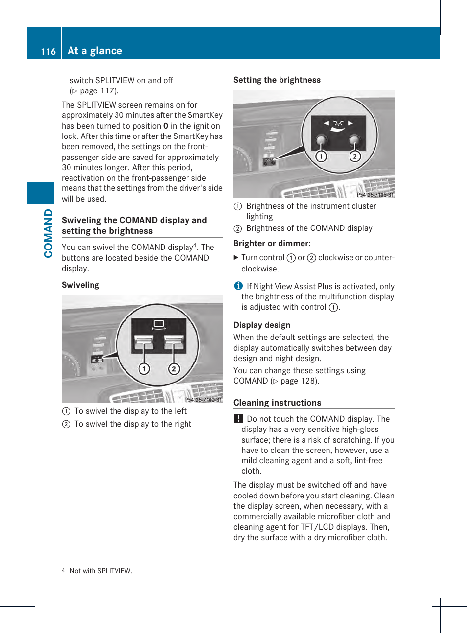 Coman d, At a glance | Mercedes-Benz CL-Class 2013 Owners Manual User Manual | Page 118 / 494