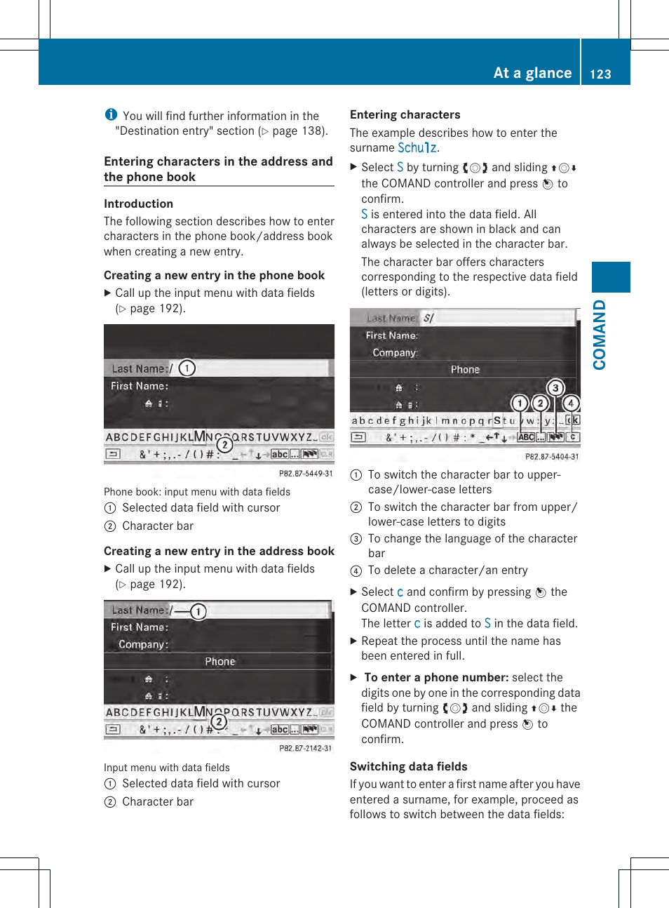 Coman d, At a glance | Mercedes-Benz CL-Class 2013 Owners Manual User Manual | Page 125 / 494