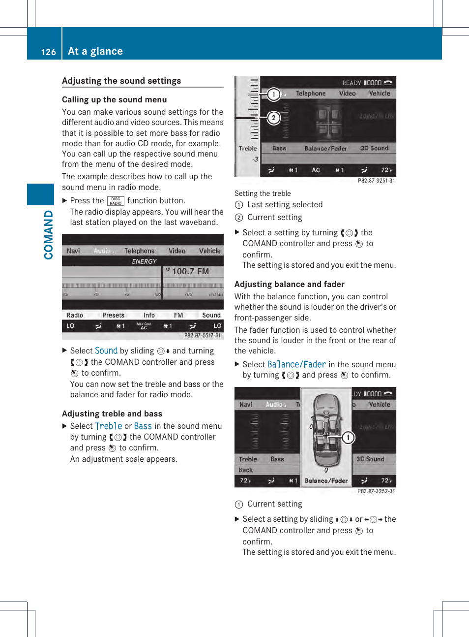 Coman d, At a glance | Mercedes-Benz CL-Class 2013 Owners Manual User Manual | Page 128 / 494