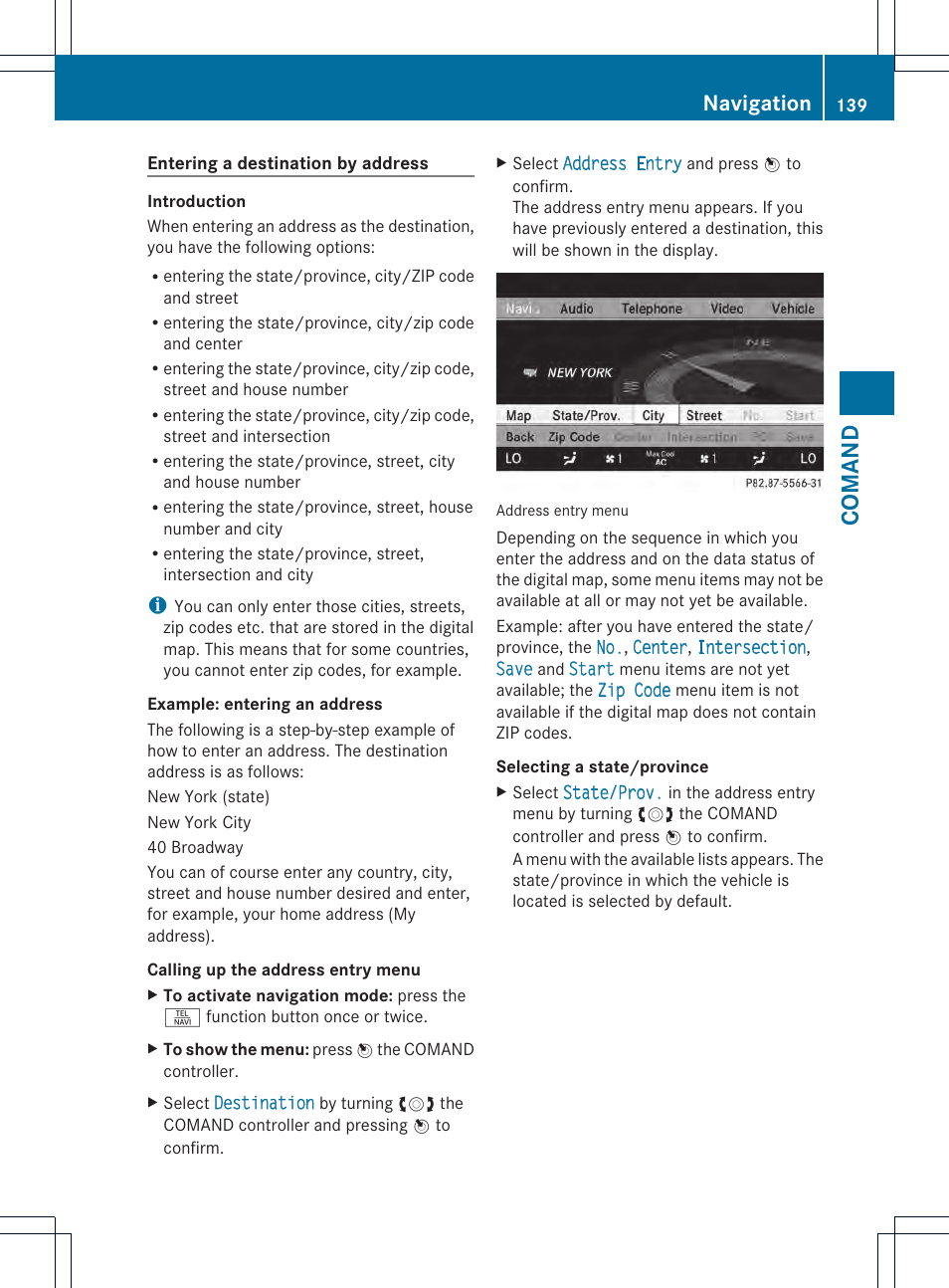 Comand, Navigation | Mercedes-Benz CL-Class 2013 Owners Manual User Manual | Page 141 / 494
