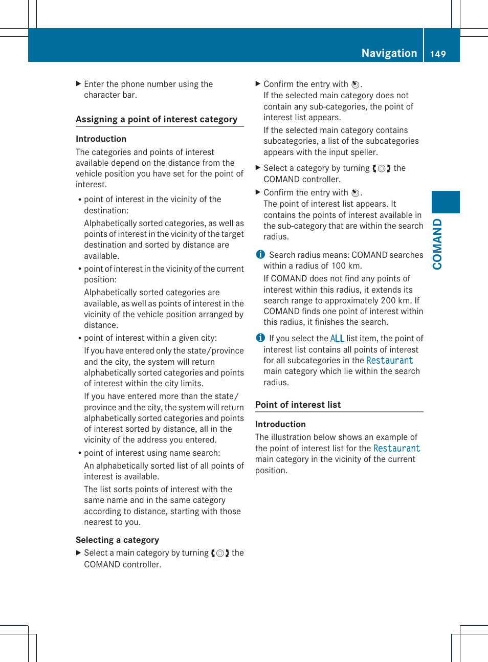 Comand, Navigation | Mercedes-Benz CL-Class 2013 Owners Manual User Manual | Page 151 / 494