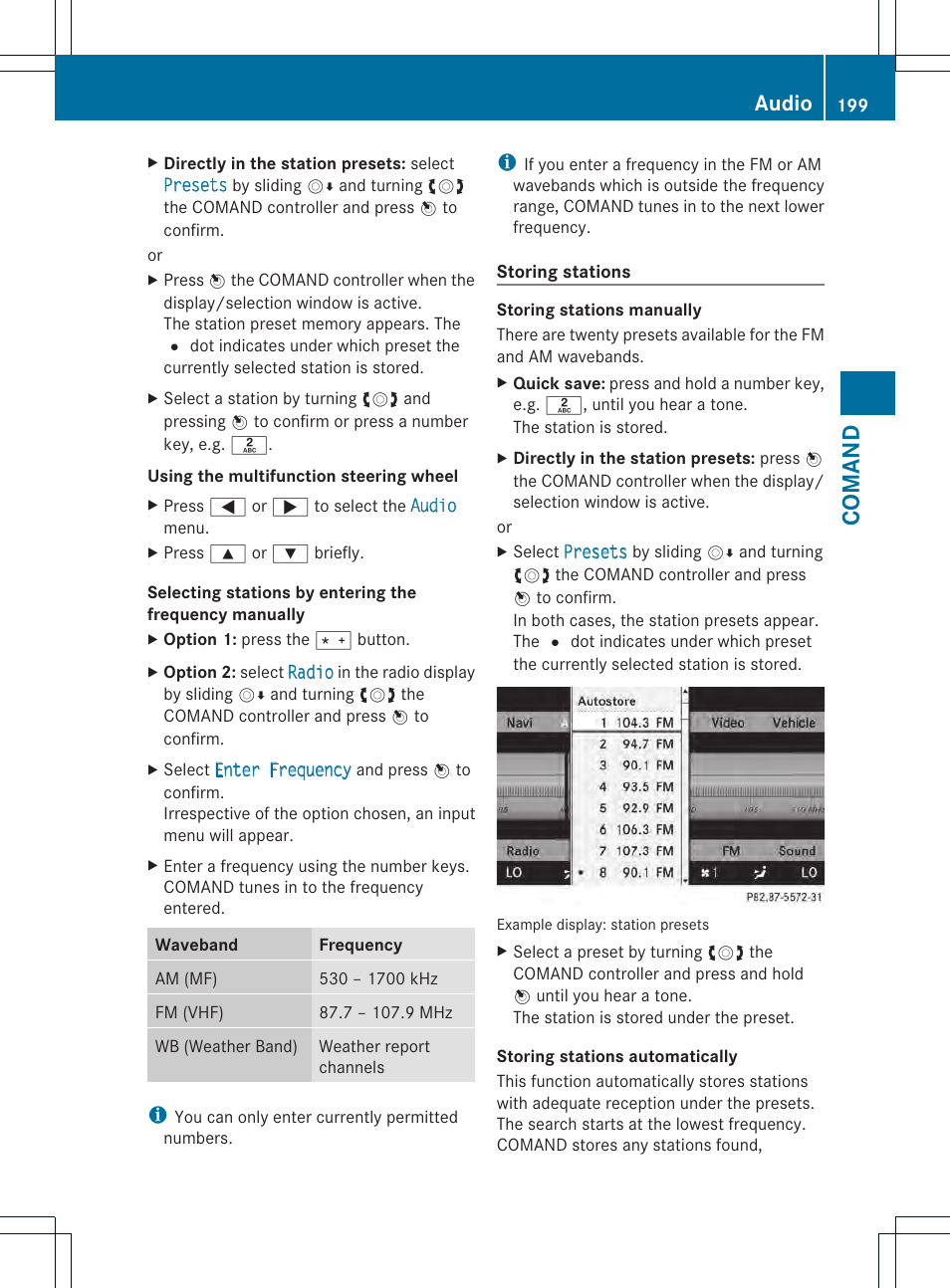 Comand, Audio | Mercedes-Benz CL-Class 2013 Owners Manual User Manual | Page 201 / 494