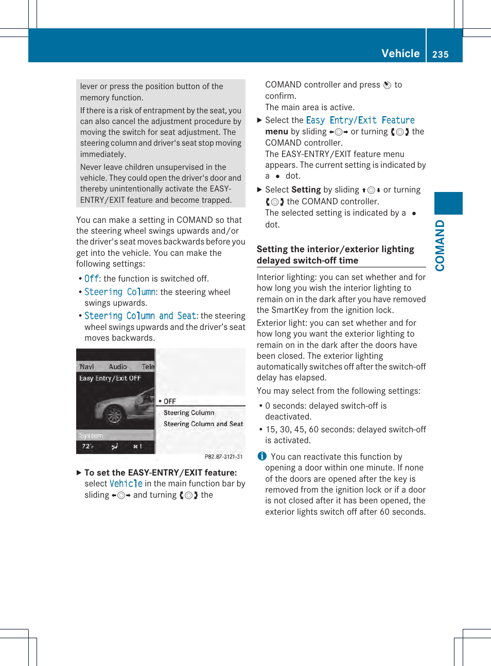 Comand, Vehicle | Mercedes-Benz CL-Class 2013 Owners Manual User Manual | Page 237 / 494