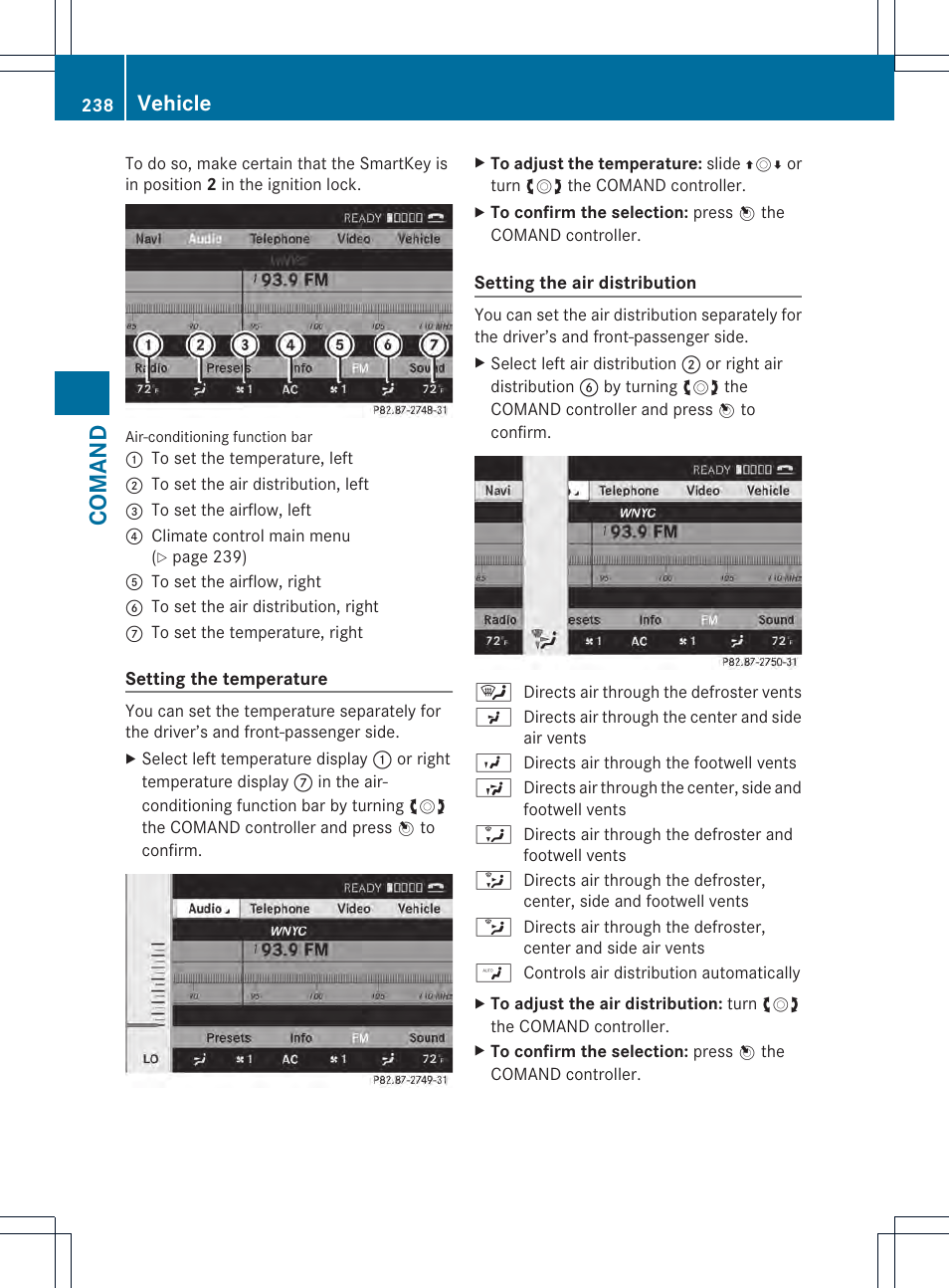 Comand, Vehicle | Mercedes-Benz CL-Class 2013 Owners Manual User Manual | Page 240 / 494