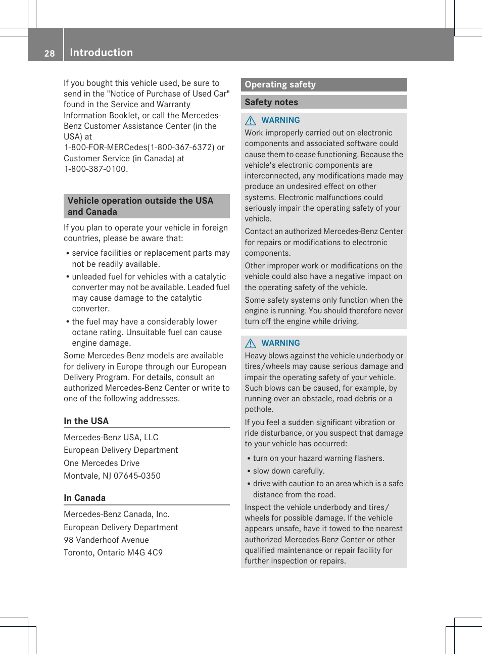Introduction | Mercedes-Benz CL-Class 2013 Owners Manual User Manual | Page 30 / 494