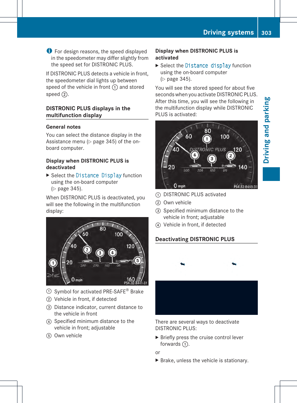 Driving and parking, Driving systems | Mercedes-Benz CL-Class 2013 Owners Manual User Manual | Page 305 / 494