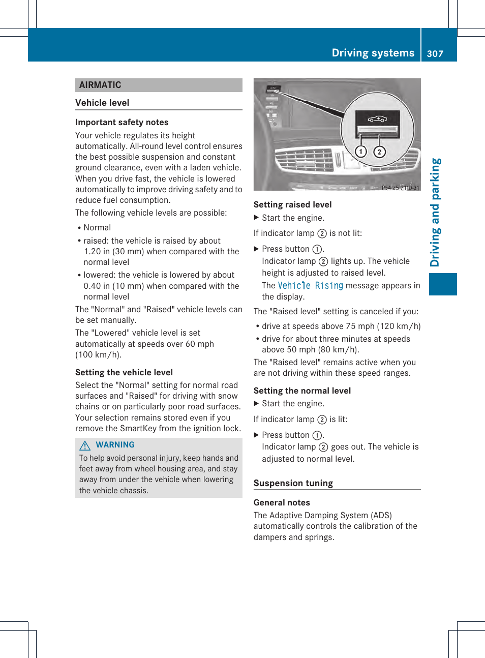 Driving and parking, Driving systems | Mercedes-Benz CL-Class 2013 Owners Manual User Manual | Page 309 / 494