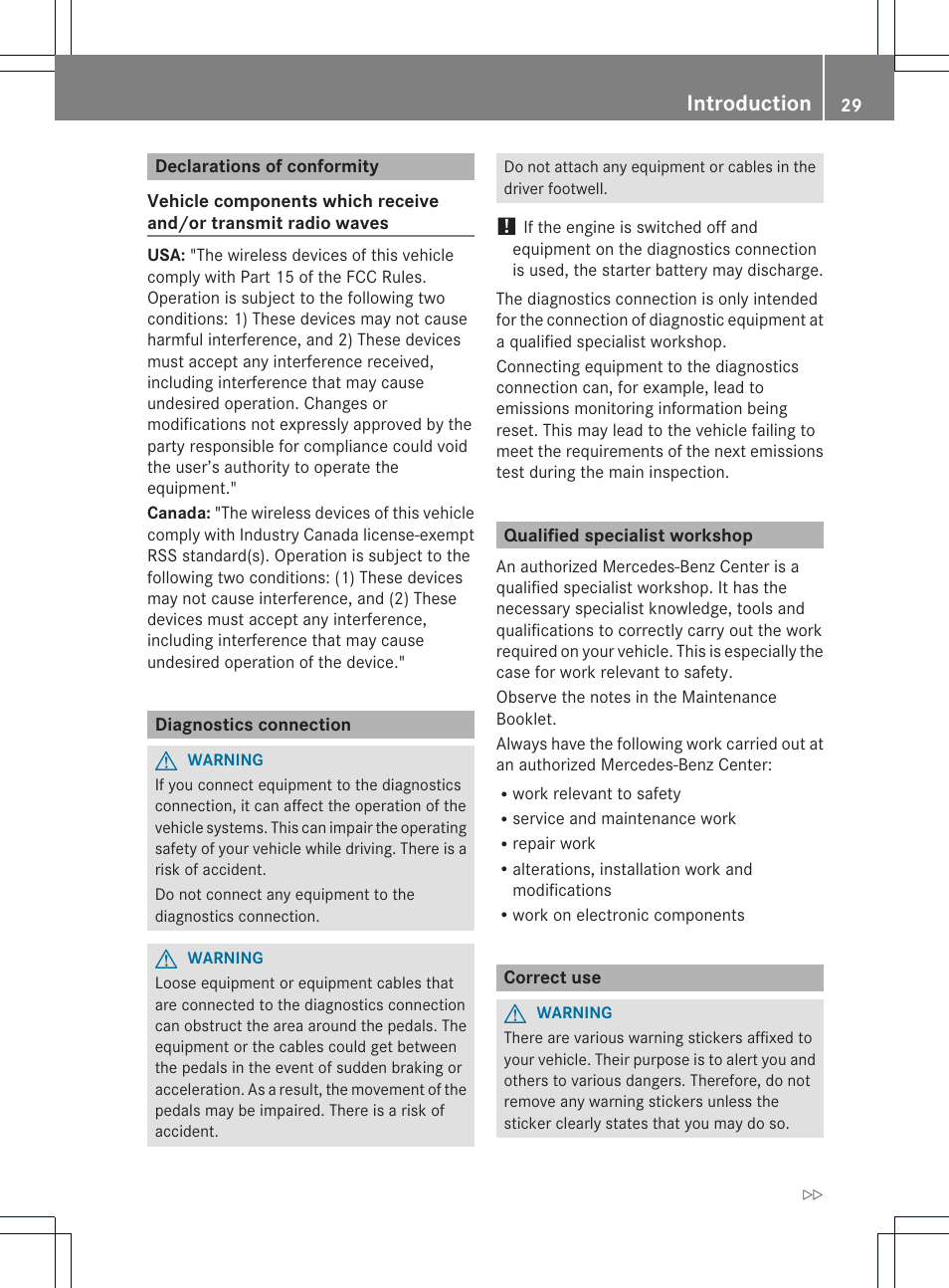 Introduction | Mercedes-Benz CL-Class 2013 Owners Manual User Manual | Page 31 / 494