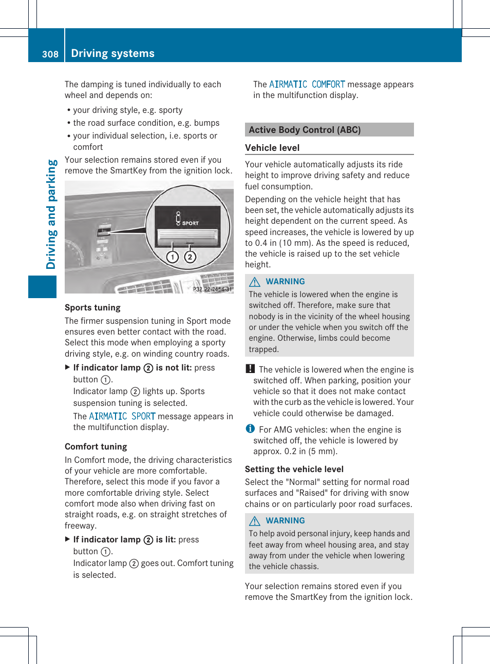 Driving and parking, Driving systems | Mercedes-Benz CL-Class 2013 Owners Manual User Manual | Page 310 / 494