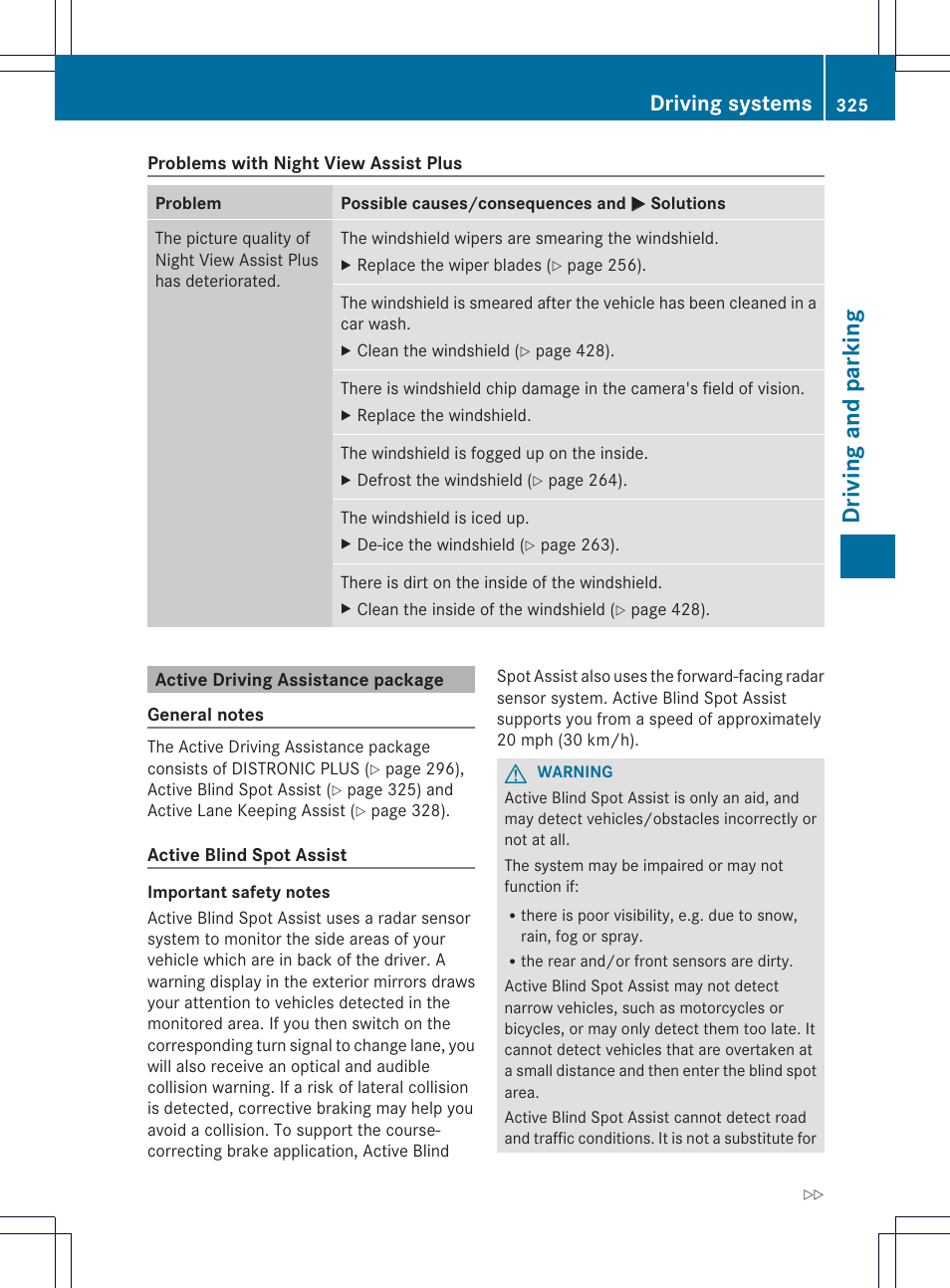 Driving and parking, Driving systems | Mercedes-Benz CL-Class 2013 Owners Manual User Manual | Page 327 / 494