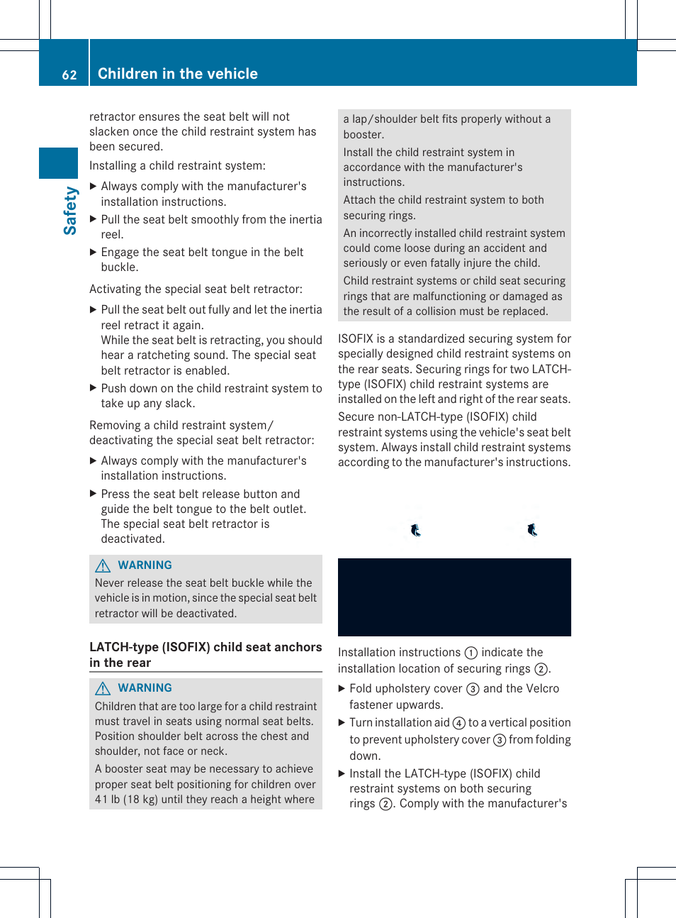 Safety, Children in the vehicle | Mercedes-Benz CL-Class 2013 Owners Manual User Manual | Page 64 / 494