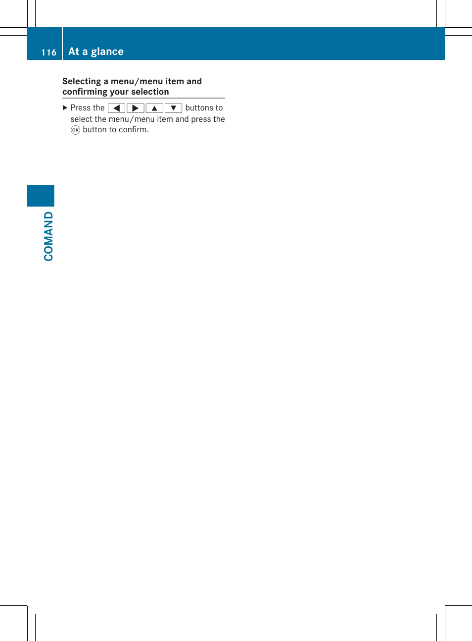 Comand, At a glance | Mercedes-Benz CL-Class 2012 User Manual | Page 118 / 488