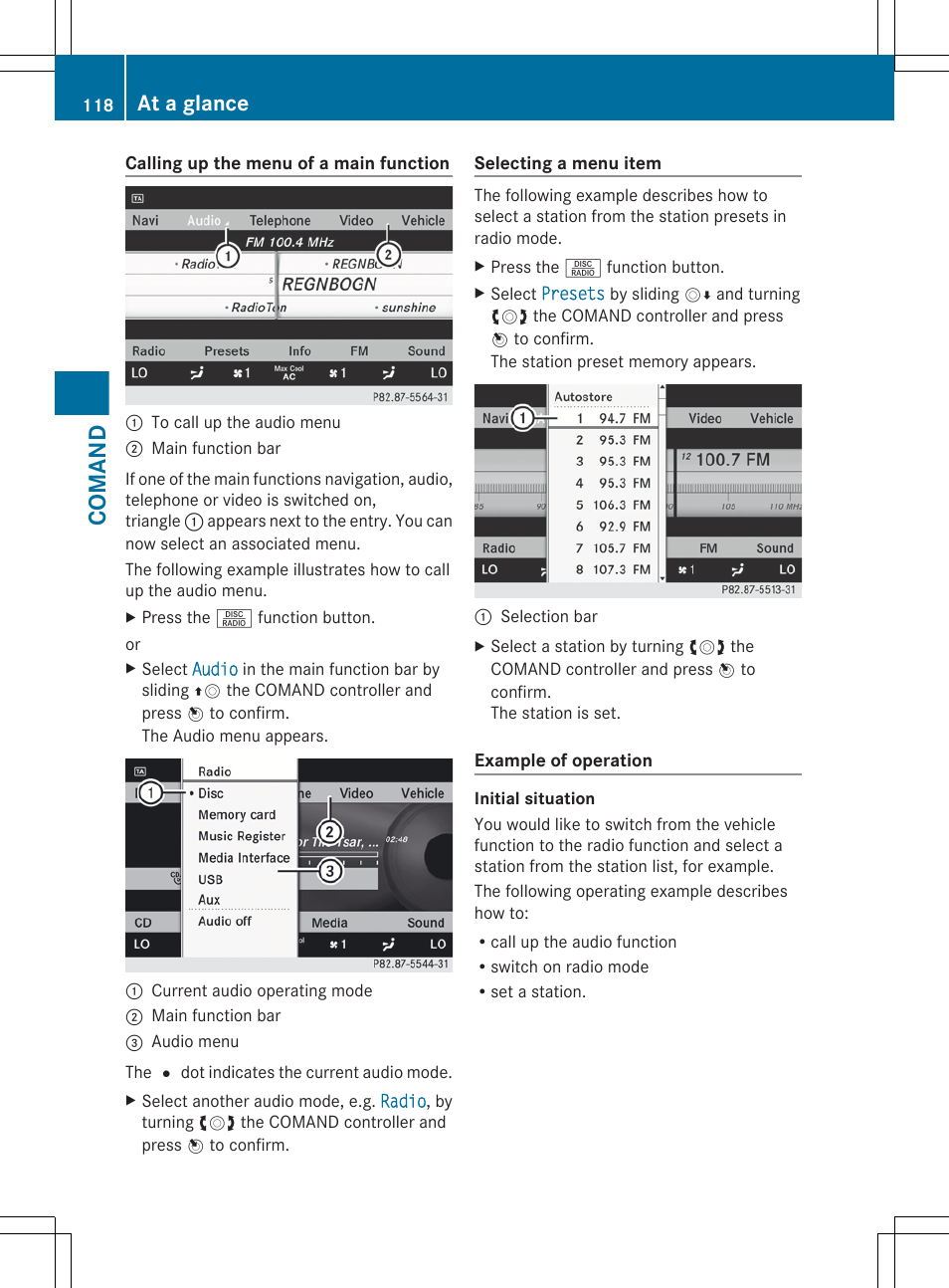 Comand, At a glance | Mercedes-Benz CL-Class 2012 User Manual | Page 120 / 488