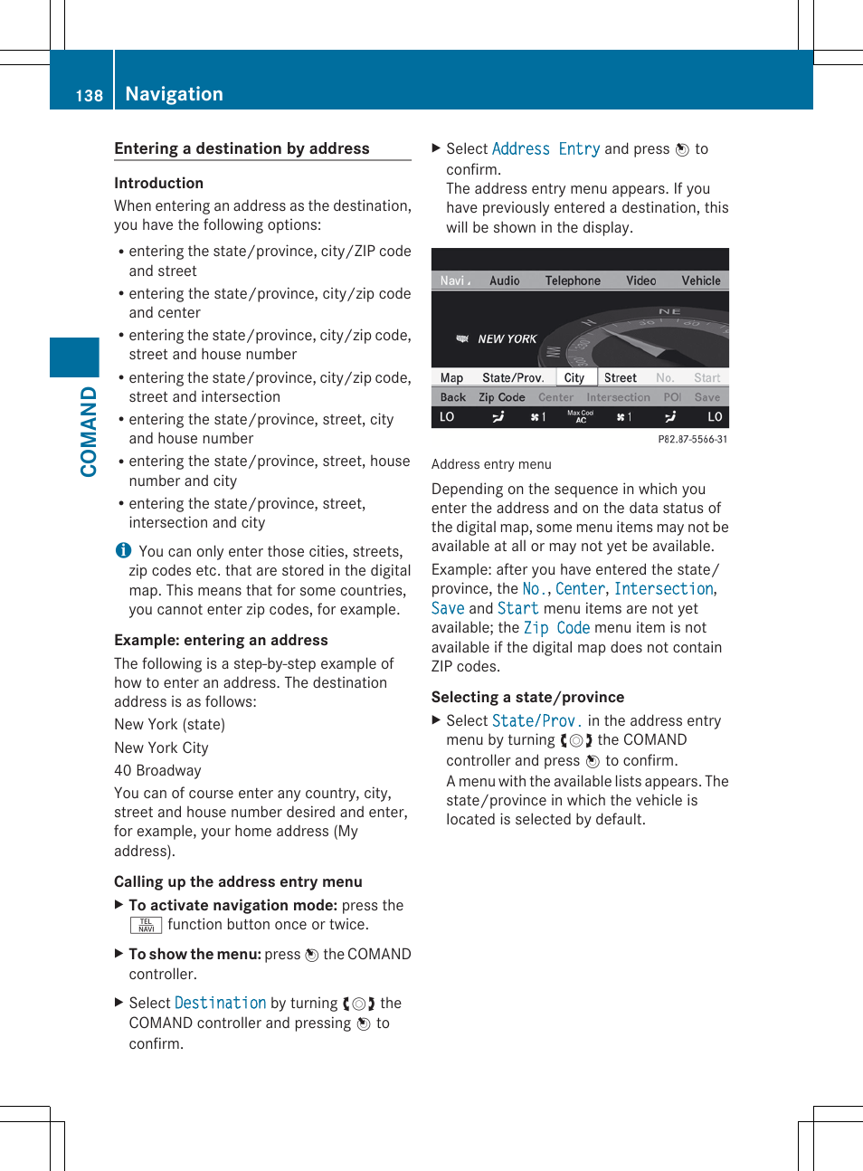Comand, Navigation | Mercedes-Benz CL-Class 2012 User Manual | Page 140 / 488