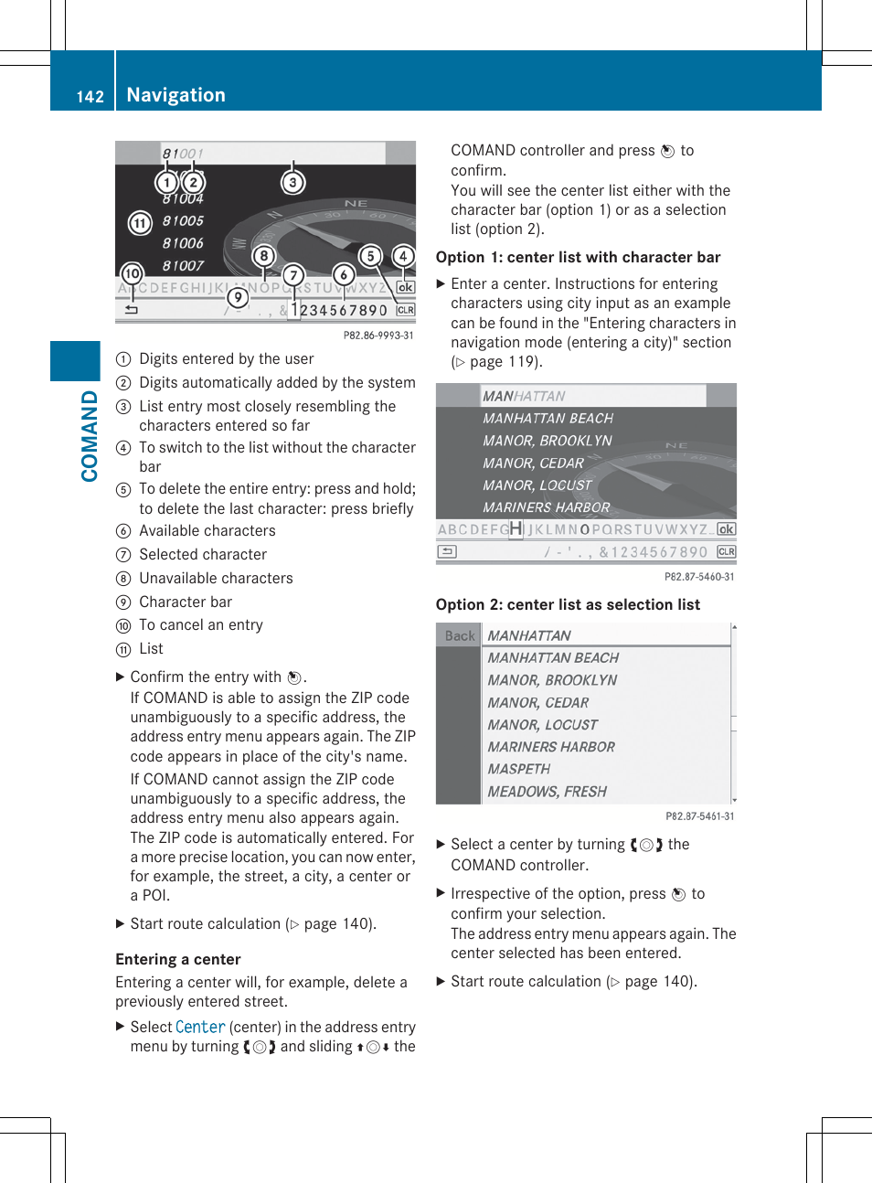 Comand, Navigation | Mercedes-Benz CL-Class 2012 User Manual | Page 144 / 488