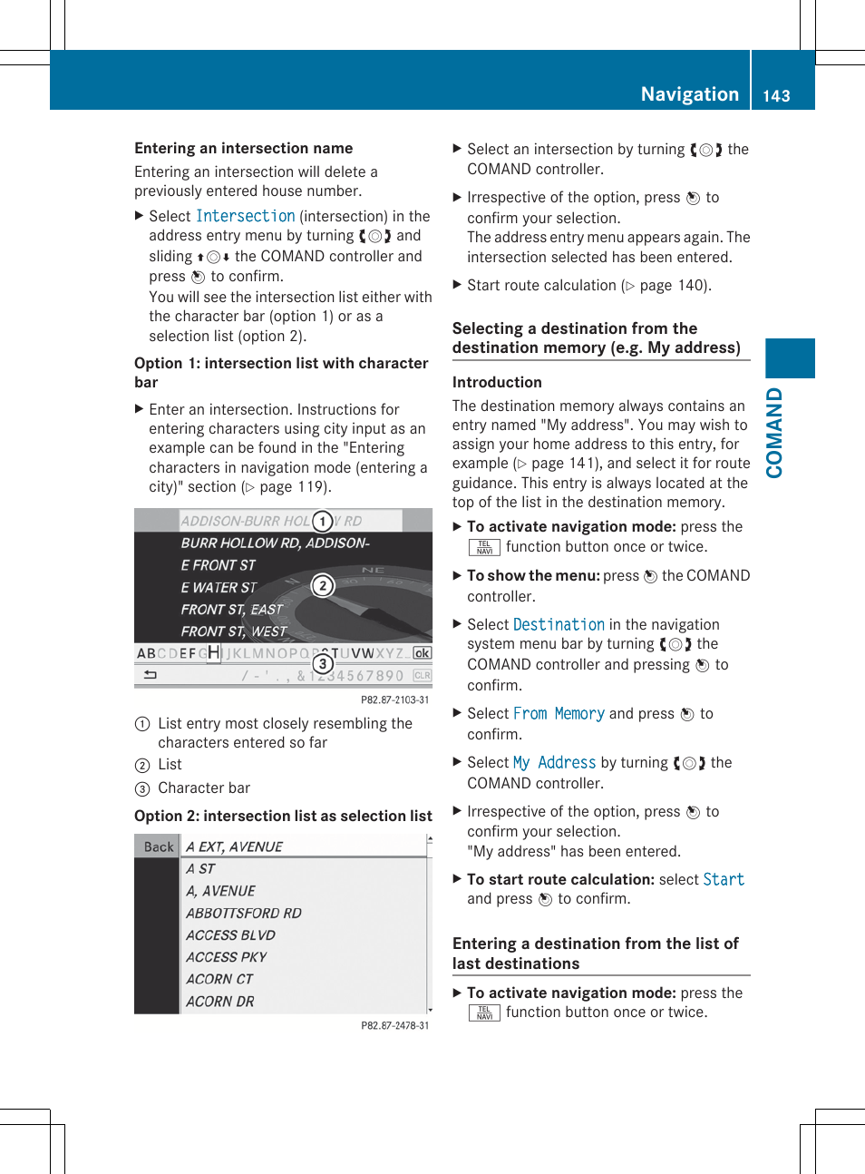 Comand, Navigation | Mercedes-Benz CL-Class 2012 User Manual | Page 145 / 488