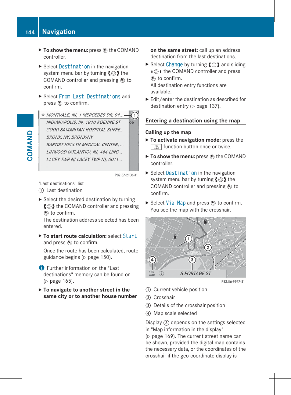 Comand, Navigation | Mercedes-Benz CL-Class 2012 User Manual | Page 146 / 488