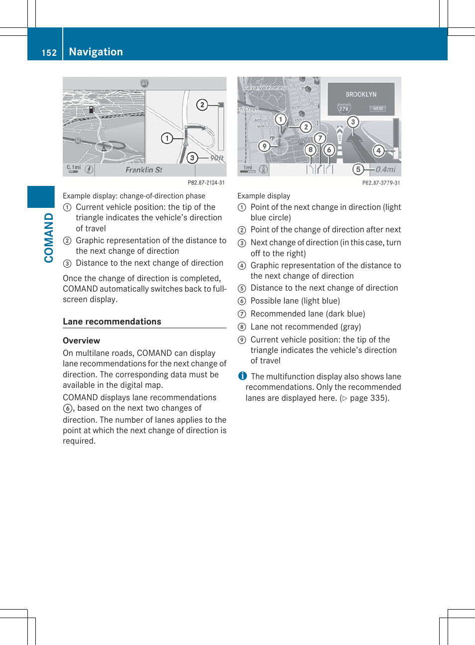 Comand, Navigation | Mercedes-Benz CL-Class 2012 User Manual | Page 154 / 488