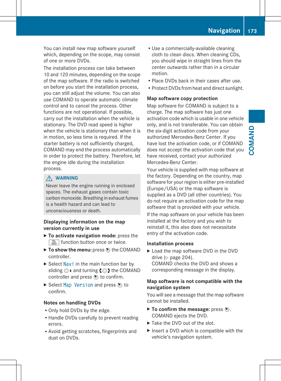Comand, Navigation | Mercedes-Benz CL-Class 2012 User Manual | Page 175 / 488