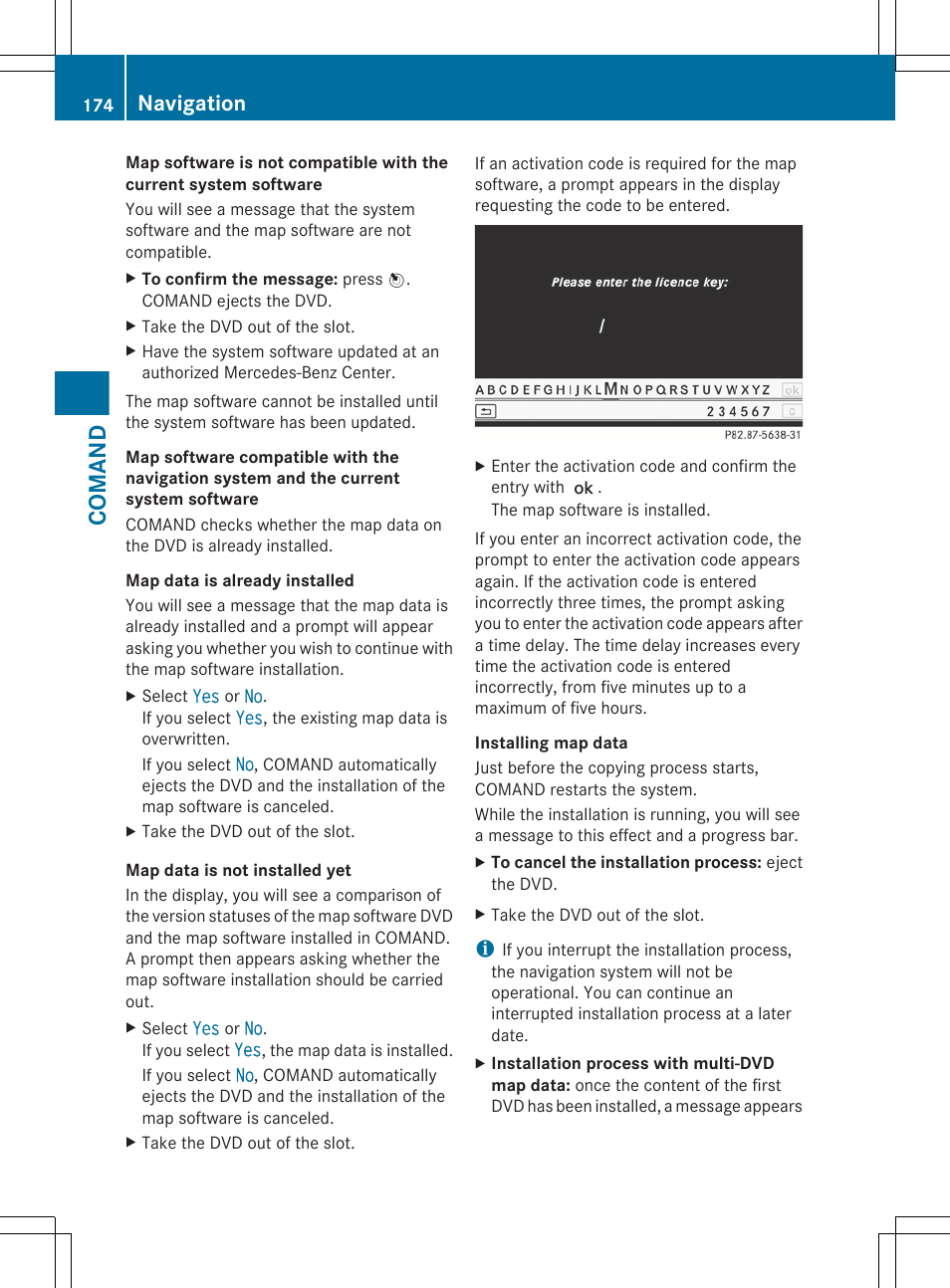 Comand, Navigation | Mercedes-Benz CL-Class 2012 User Manual | Page 176 / 488
