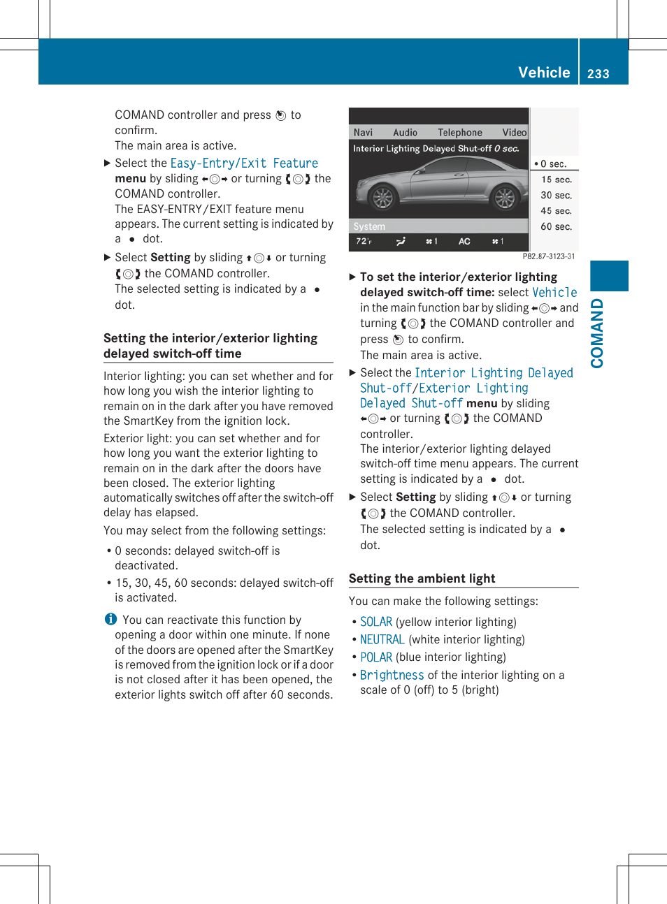 Comand, Vehicle | Mercedes-Benz CL-Class 2012 User Manual | Page 235 / 488