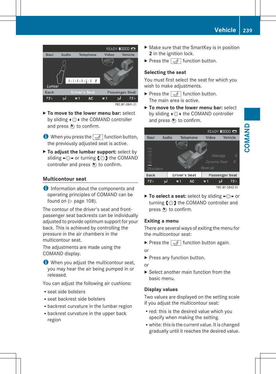 Comand, Vehicle | Mercedes-Benz CL-Class 2012 User Manual | Page 241 / 488