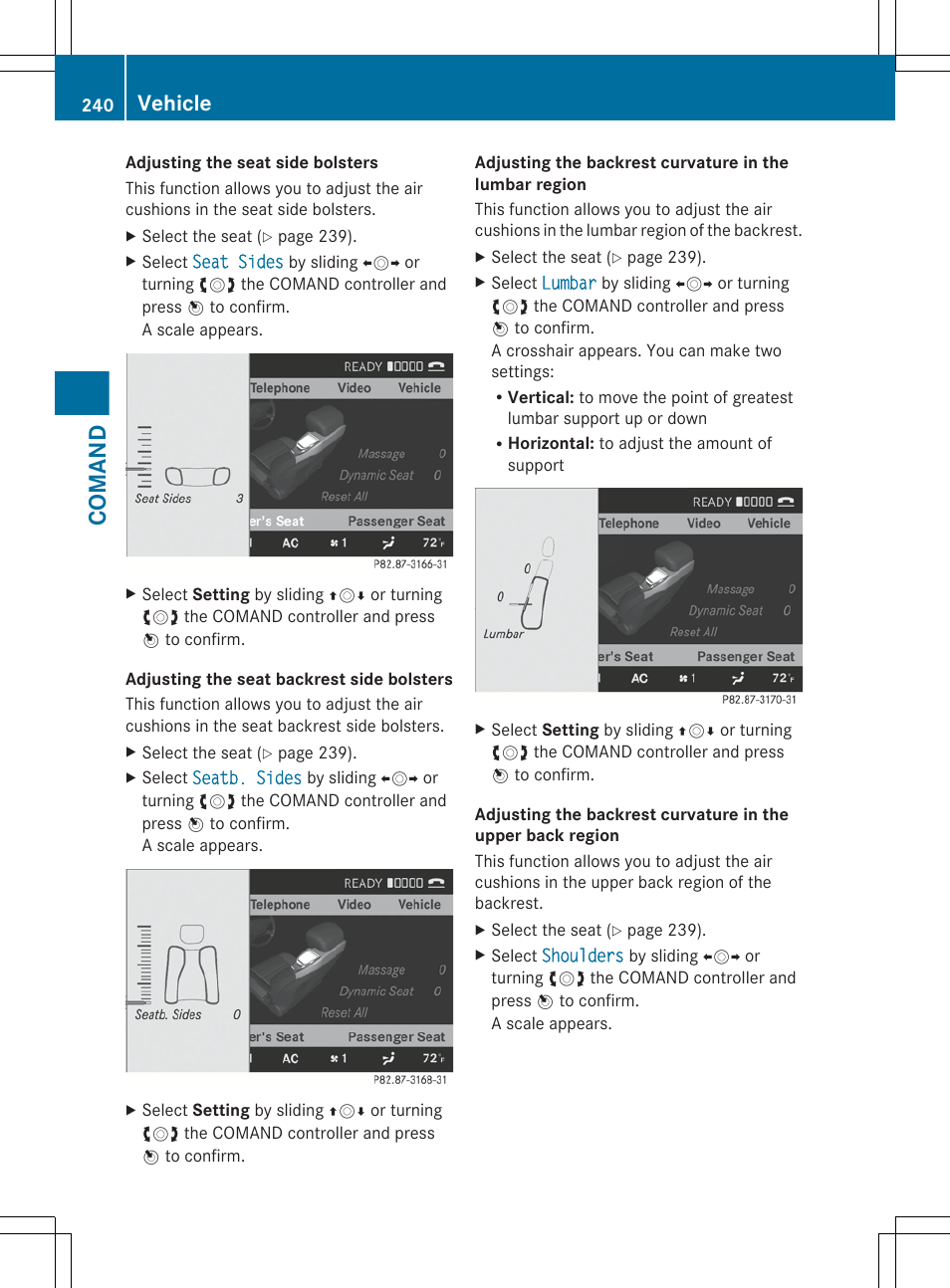 Comand, Vehicle | Mercedes-Benz CL-Class 2012 User Manual | Page 242 / 488