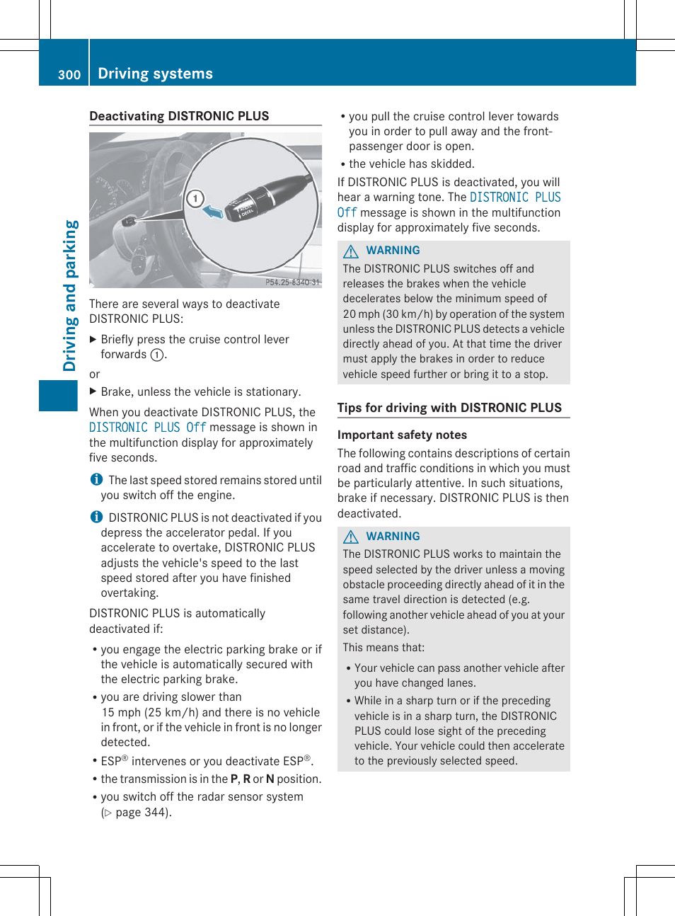 Driving and parking, Driving systems | Mercedes-Benz CL-Class 2012 User Manual | Page 302 / 488