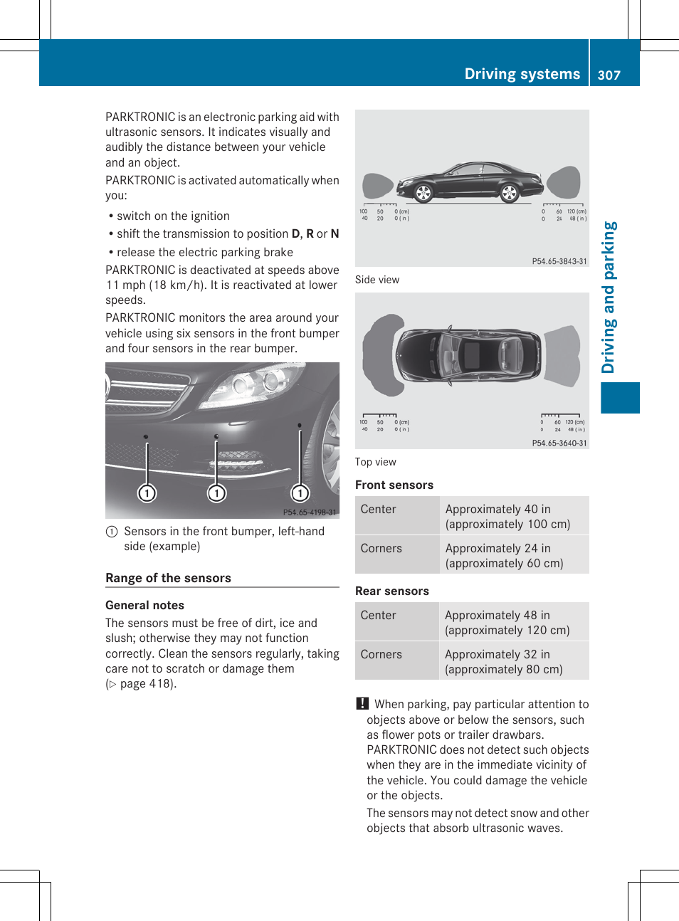 Driving and parking, Driving systems | Mercedes-Benz CL-Class 2012 User Manual | Page 309 / 488