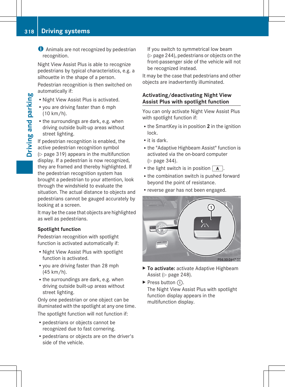 Driving and parking, Driving systems | Mercedes-Benz CL-Class 2012 User Manual | Page 320 / 488