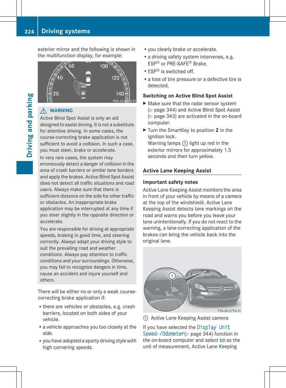 Driving and parking, Driving systems | Mercedes-Benz CL-Class 2012 User Manual | Page 326 / 488