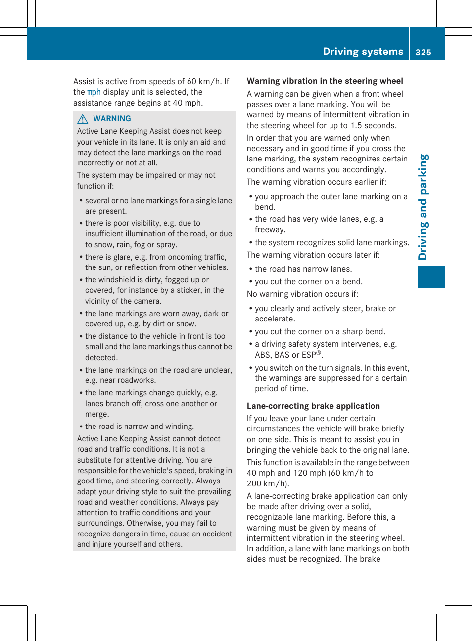 Driving and parking, Driving systems | Mercedes-Benz CL-Class 2012 User Manual | Page 327 / 488