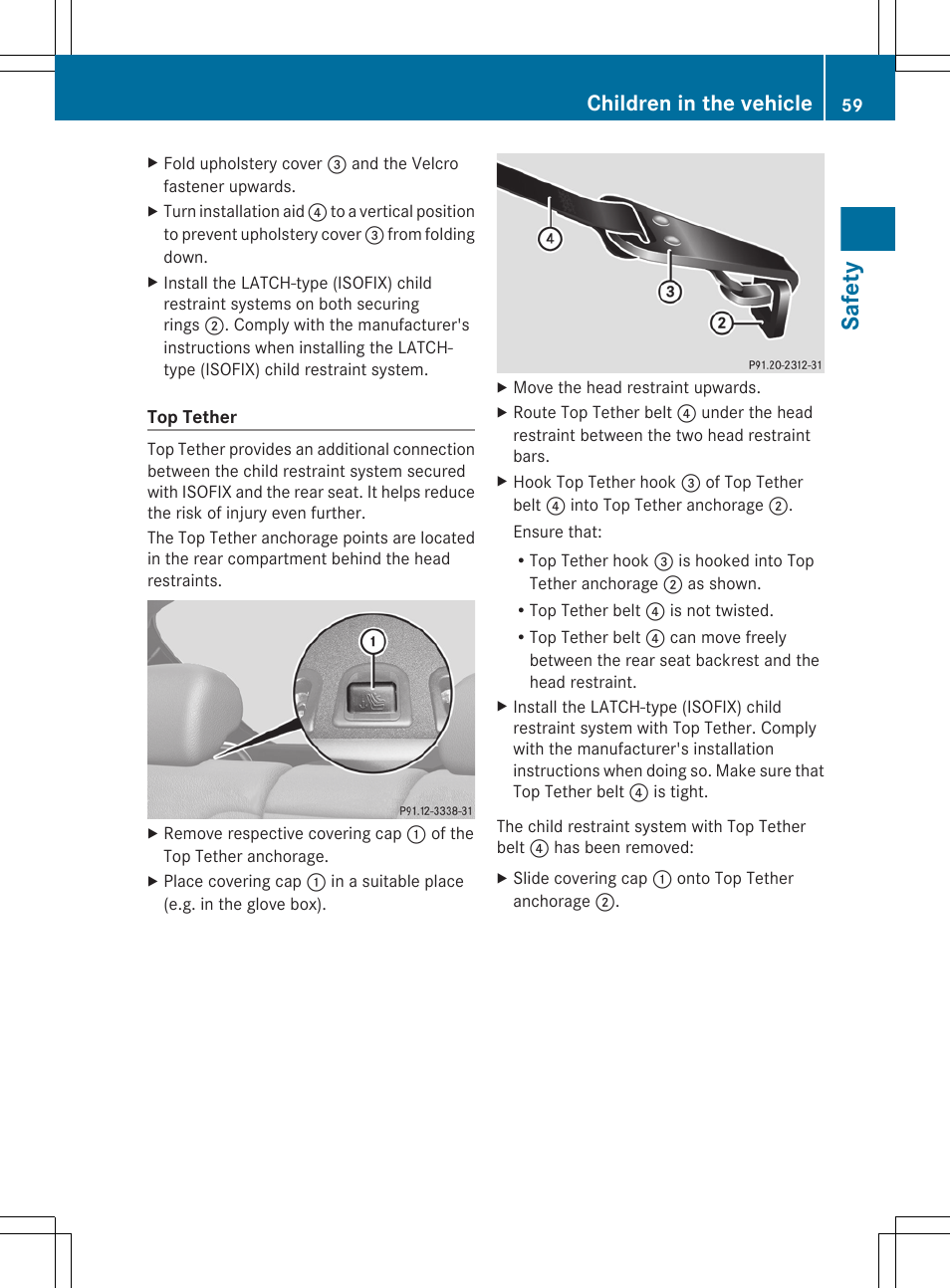 Safety, Children in the vehicle | Mercedes-Benz CL-Class 2012 User Manual | Page 61 / 488