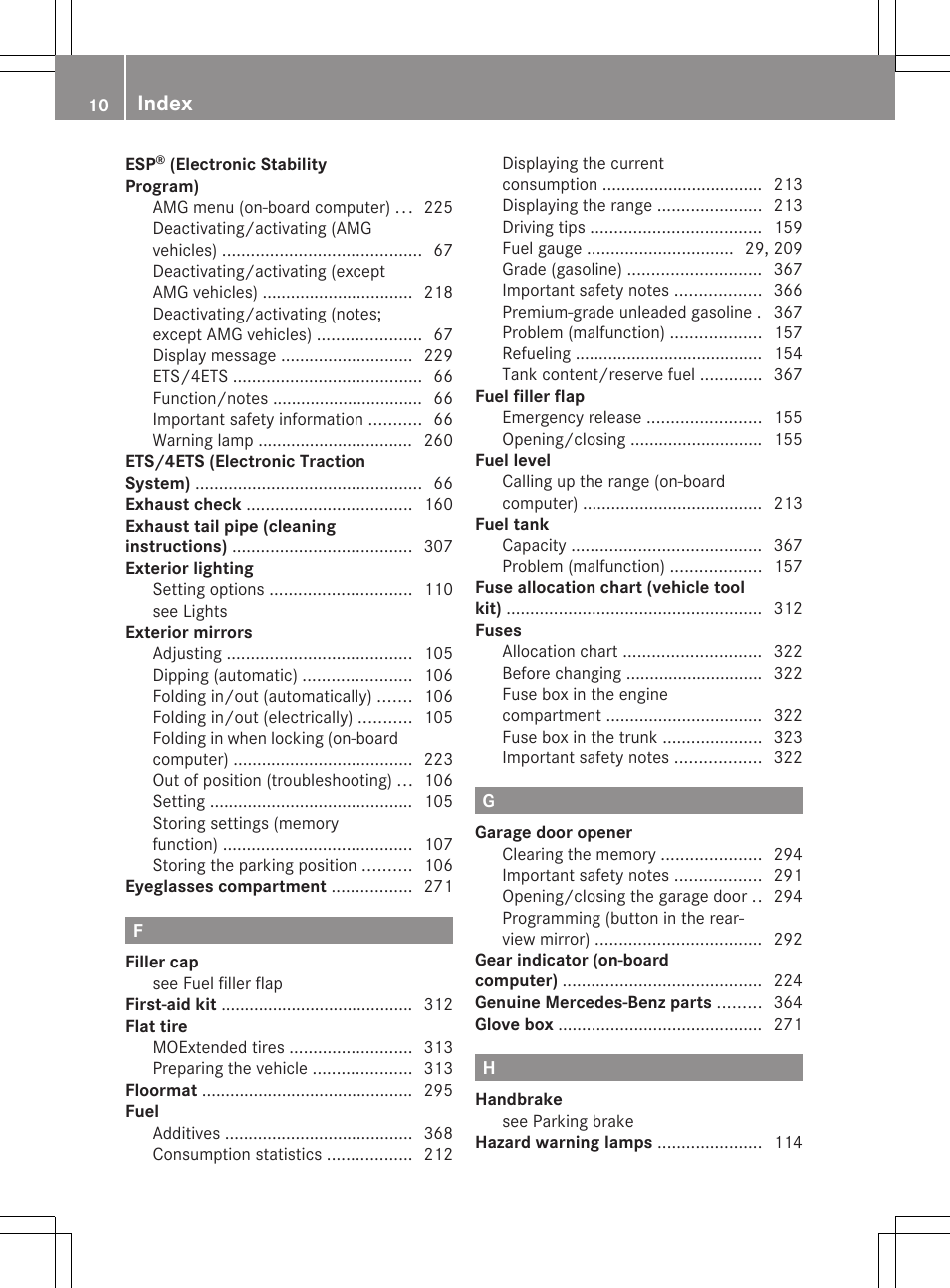 Index | Mercedes-Benz CLS-Class 2013 Owners Manual User Manual | Page 12 / 376