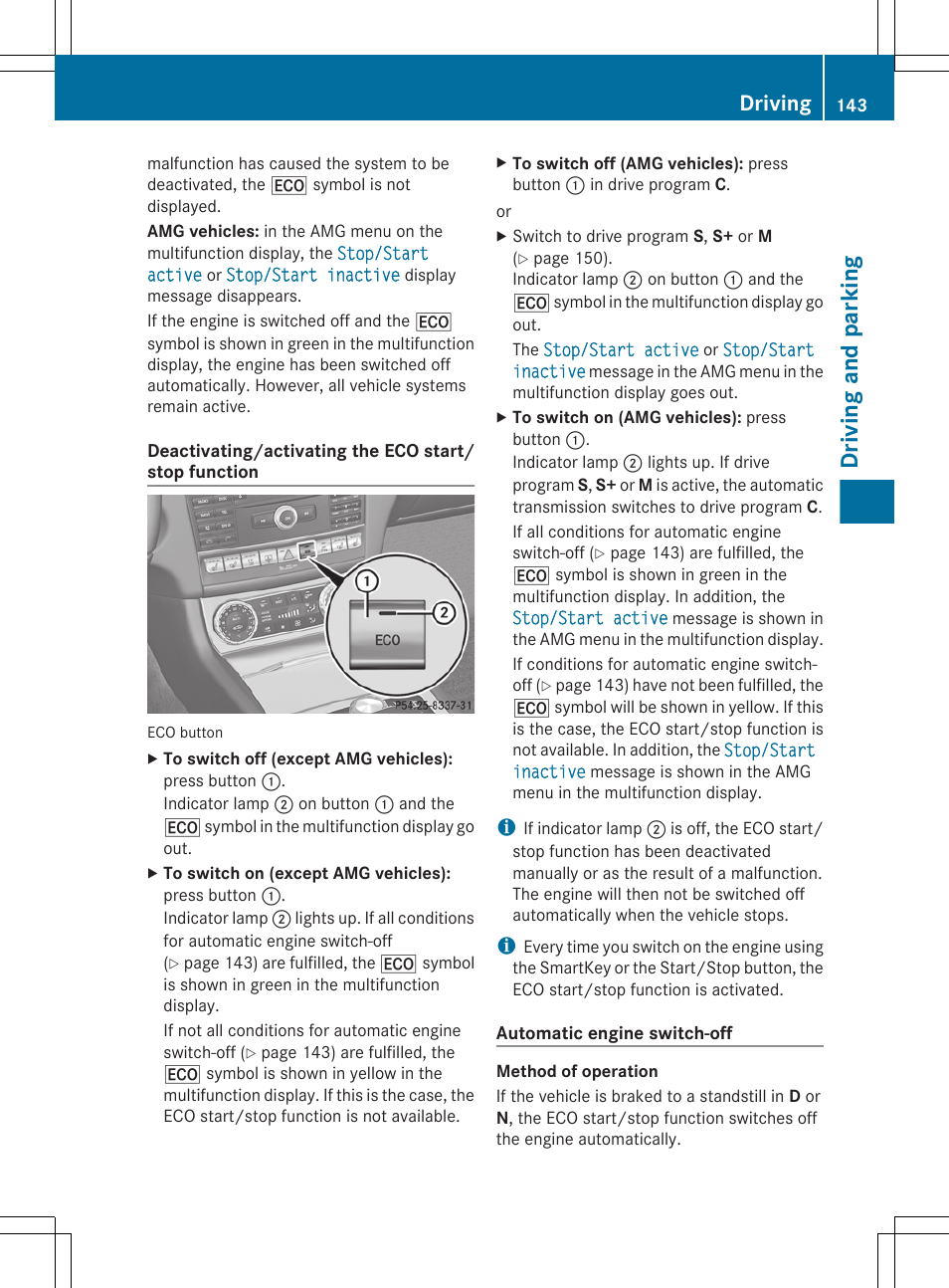 Driving and parking, Driving | Mercedes-Benz CLS-Class 2013 Owners Manual User Manual | Page 145 / 376
