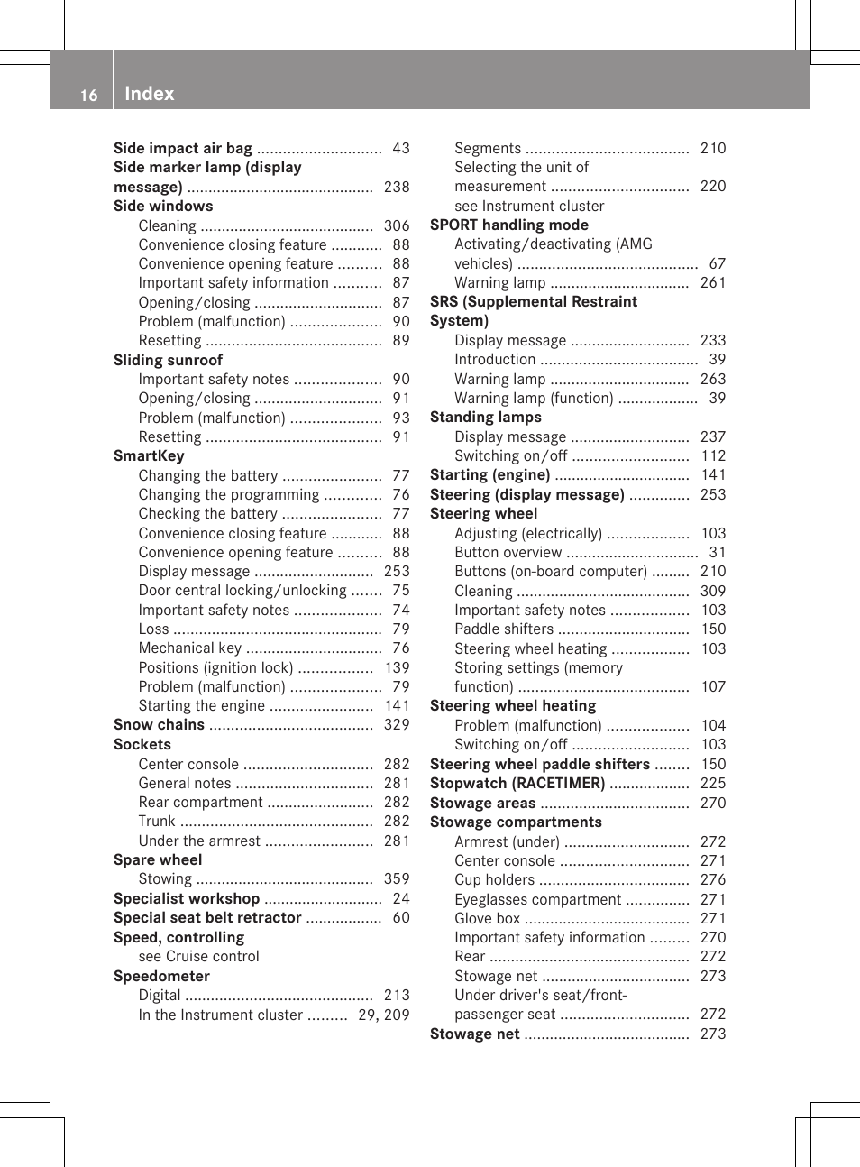 Index | Mercedes-Benz CLS-Class 2013 Owners Manual User Manual | Page 18 / 376